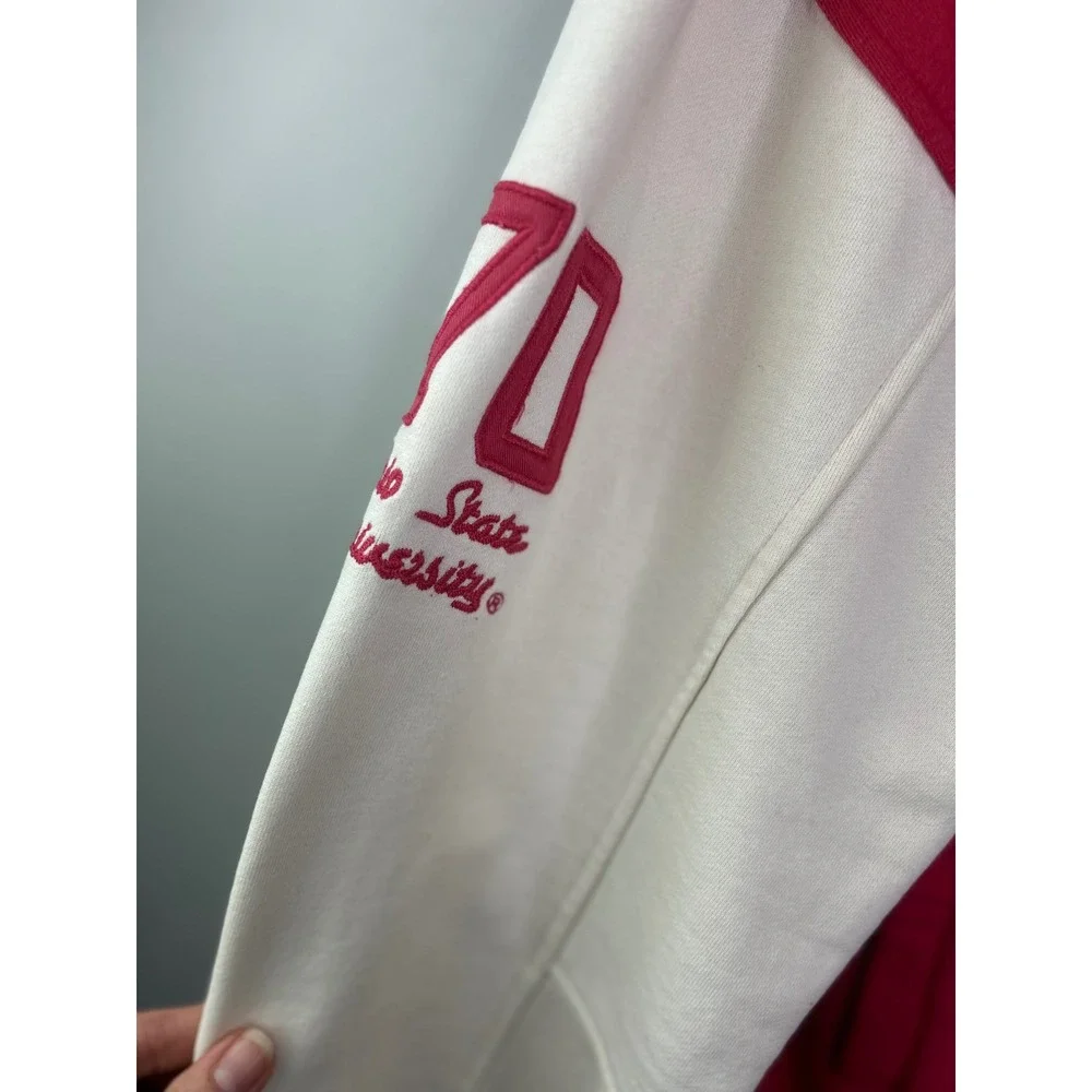 Colosseum Athletics Ohio State Buckeyes Letterman Jacket XL Red Cream Full‎ Zip